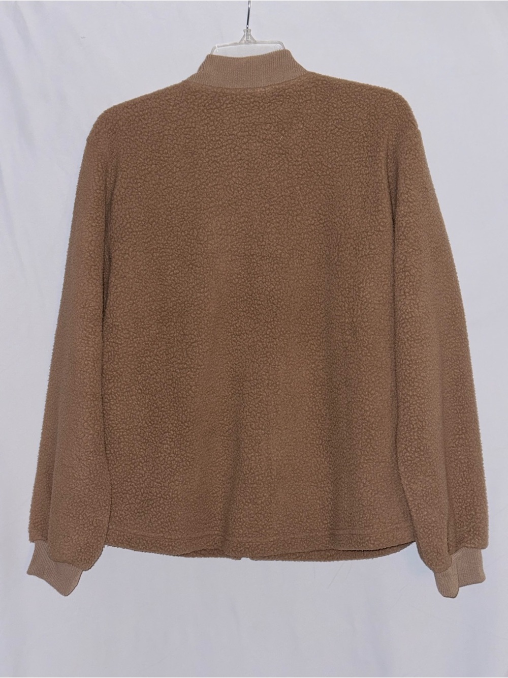 Eddie Bauer Camel Faux Shearling Bomber Jacket size Medium - Picture 8 of 13